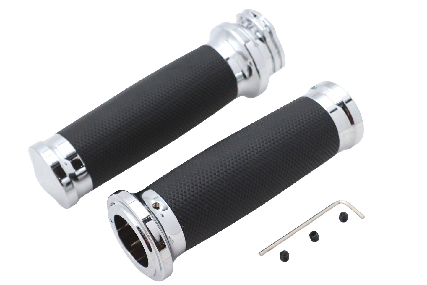 HARLEY Caliber Lenkergriffset Chrom Passend für 1996-2007 FLT, 1996-2003 XL, 1996-2017 FXD, 1996