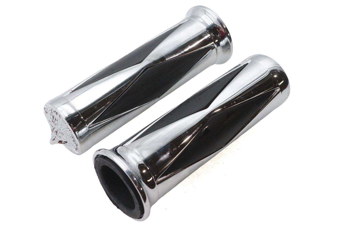 HARLEY Ultima Diamond Style Grip Set mit Chrom Eagle Endkappe Passt auf 1974-1984 FL,   1974-1984 FX,
