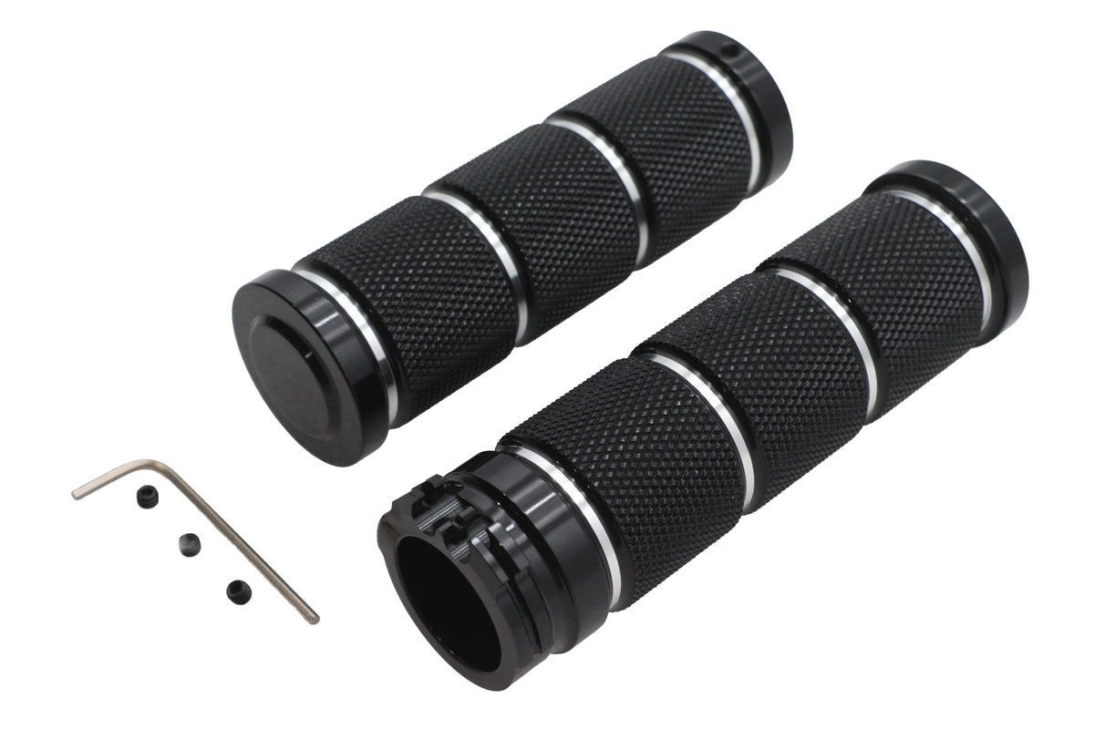 ハーレー ビレットブラックナールドグリップセット 1974-1984 FL、1974-1984 FX、1974-UP XL、1984-2015 FX対応