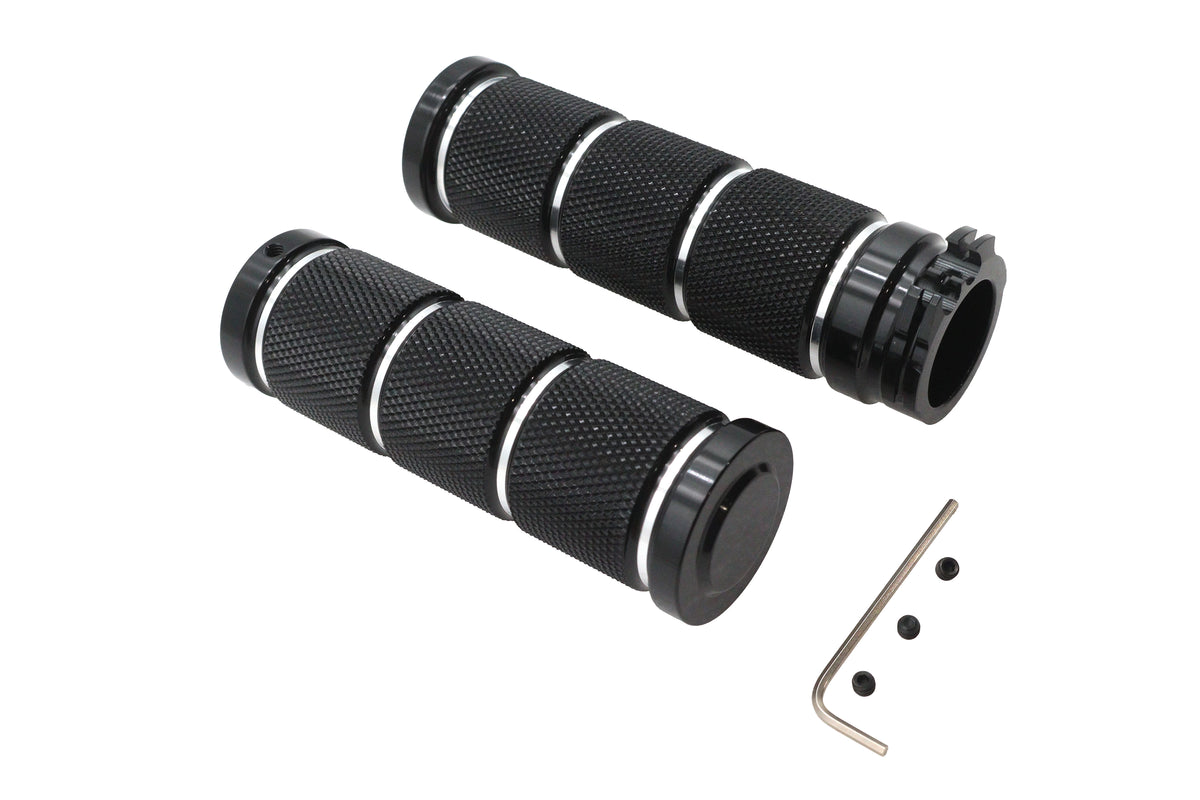 ハーレー ビレットブラックナールドグリップセット 1974-1984 FL、1974-1984 FX、1974-UP XL、1984-2015 FX対応