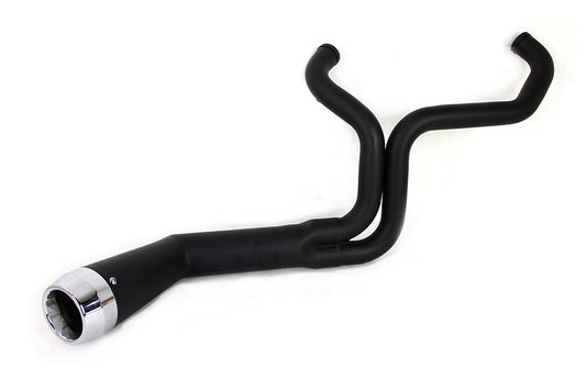 HARLEY FLT Offset Megaphon 2:1 1-3/4 Zoll Auspuff Schwarz mit Chrom Passend für 2006-2016 FLT,