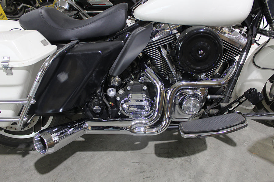HARLEY FLT Offset Megaphon 2:1 1-3/4 Zoll Auspuff Chrom mit Chro Passend für 2006-2016 FLT,