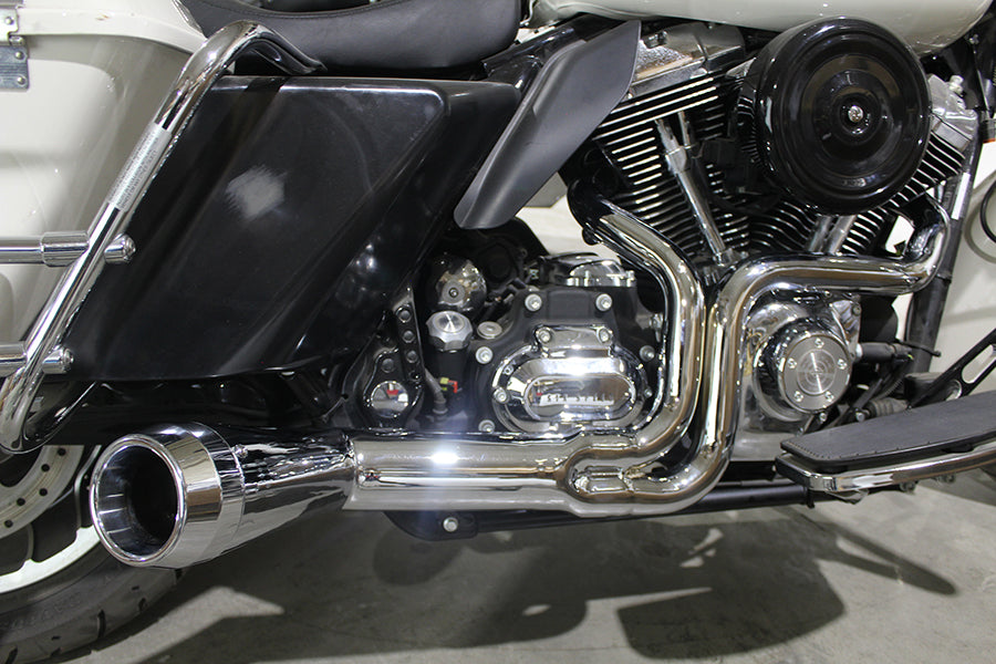 HARLEY FLT Offset Megaphon 2:1 1-3/4 Zoll Auspuff Chrom mit Chro Passend für 2006-2016 FLT,