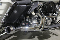 HARLEY FLT Offset Megaphon 2:1 1-3/4 Zoll Auspuff Chrom mit Chro Passend für 2006-2016 FLT,