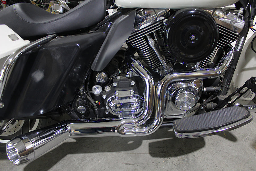 HARLEY FLT Offset Megaphon 2:1 1-3/4 Zoll Auspuff Chrom mit Chro Passend für 2006-2016 FLT,