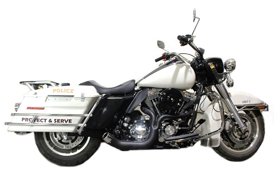 HARLEY FLT 2:1 Lake Style Auspuffanlage Schwarz Passt 1997-2016 FLT,