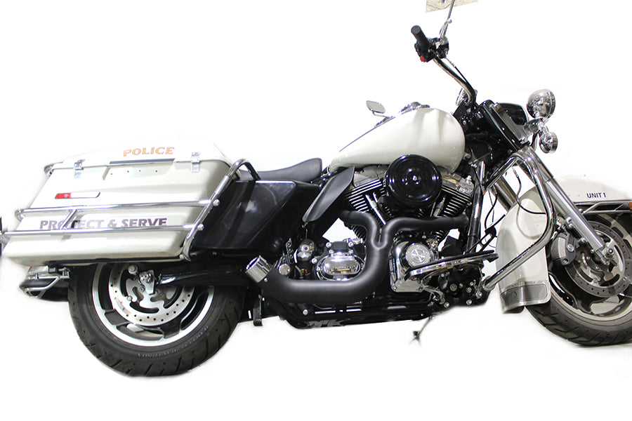 HARLEY FLT 2:1 Lake Style Auspuffanlage Schwarz Passt 1997-2016 FLT,