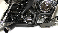 HARLEY FLT Offset Megaphone 2:1 Auspuff Schwarz mit Chromspitze Passend für 1985-2005 FLT,