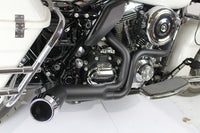 HARLEY FLT Offset Megaphone 2:1 Auspuff Schwarz mit Chromspitze Passend für 1985-2005 FLT,