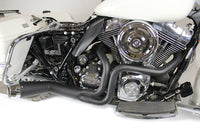 HARLEY FLT Offset Megaphone 2:1 Auspuff Schwarz mit Chromspitze Passend für 1985-2005 FLT,
