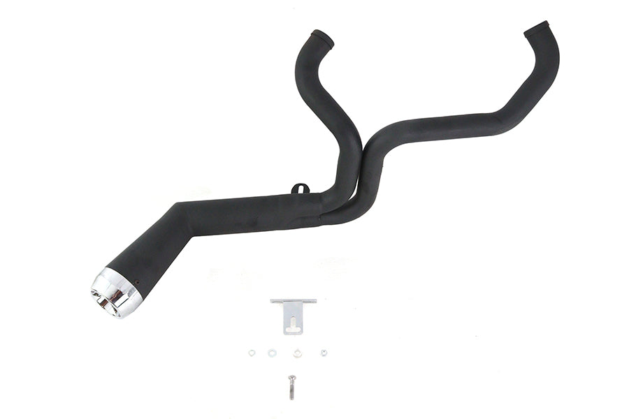 HARLEY FLT Offset Megaphone 2:1 Auspuff Schwarz mit Chromspitze Passend für 1985-2005 FLT,