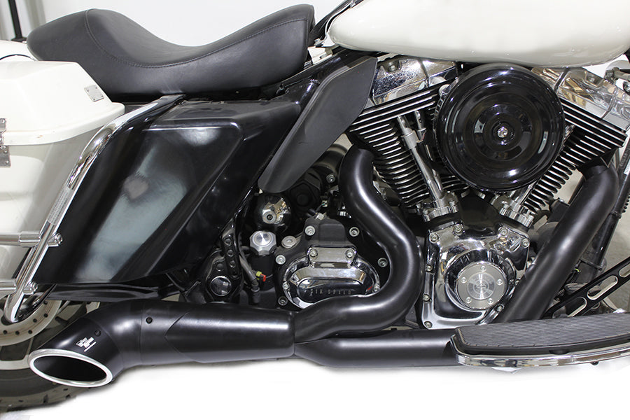 HARLEY 2:1 Auspuffkrümmer-Set, schwarz, passend für 1996–2016 FLT,
