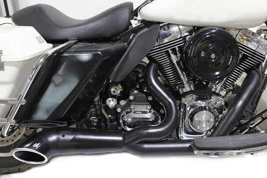 HARLEY 2:1 Auspuffkrümmer-Set, schwarz, passend für 1996–2016 FLT,