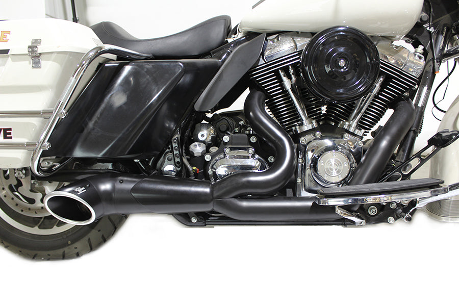 HARLEY 2:1 Auspuffkrümmer-Set, schwarz, passend für 1996–2016 FLT,