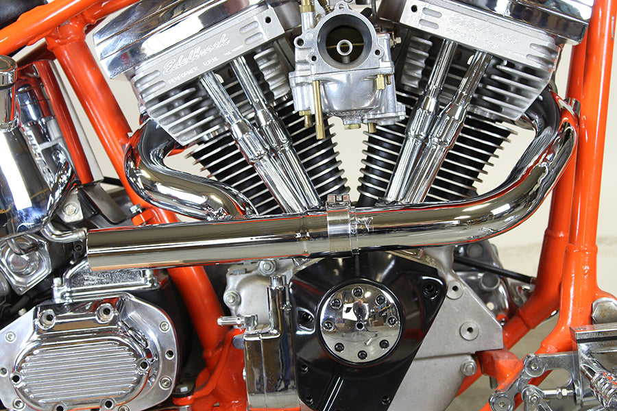 HARLEY 2:1 Siamese Auspuffkrümmer-Set Chrom passend für 0-  Custom, Anwendung