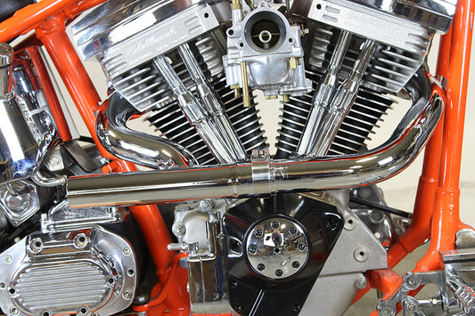 HARLEY 2:1 Siamese Auspuffkrümmer-Set Chrom passend für 0-  Custom, Anwendung