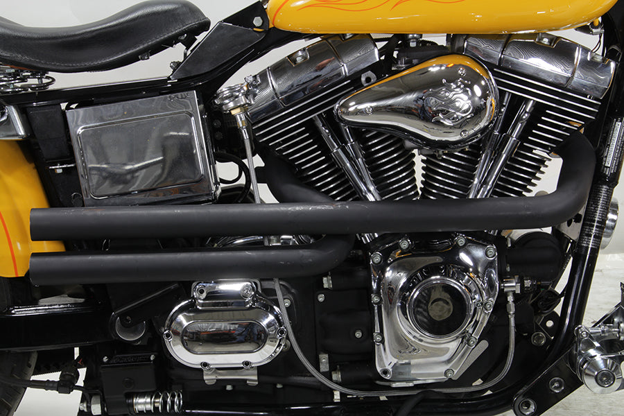 HARLEY Auspuffanlage Drag Pipe Set schwarz Schrotflinten-Stil passend für 1991–2017 FXD,