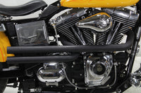 HARLEY Auspuffanlage Drag Pipe Set schwarz Schrotflinten-Stil passend für 1991–2017 FXD,