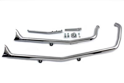 HARLEY Auspuff Drag Pipe Set Fishtail Chrom passend für 2000-2006 FXST,