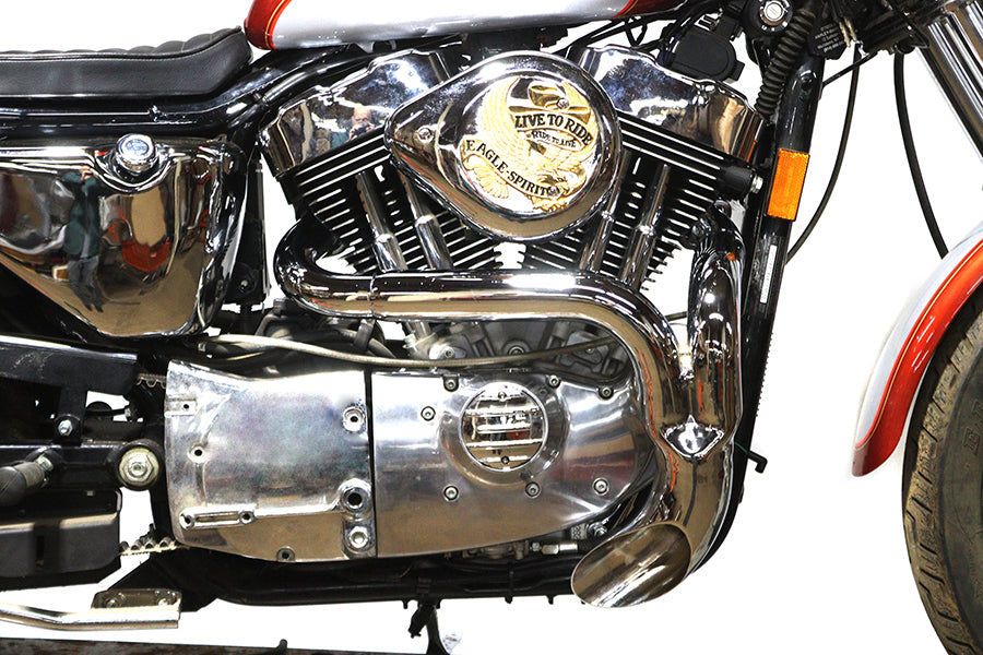 HARLEY XL Flame Thrower Header Set Chrom Passend für 1986-2003 XL,