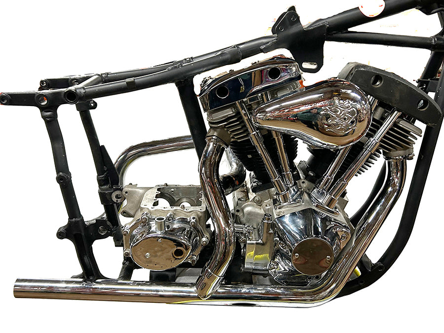 HARLEY Dual Crossover Chrom-Auspuffanlage passend für 1970–1984 FL,
