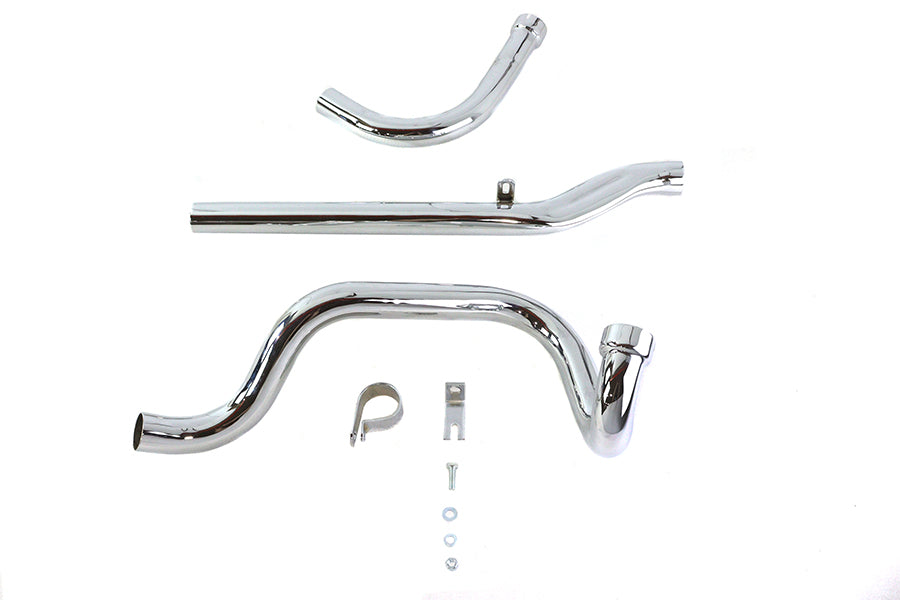 HARLEY Dual Crossover Chrom-Auspuffanlage passend für FL-Modelle von 1948–1964,