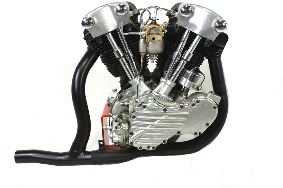 HARLEY Replica 2 into 1 Exhaust Pipe Header Set Black fits 1936-1940 EL,   1941-1947 FL,