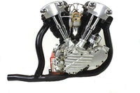 HARLEY Replica 2 into 1 Exhaust Pipe Header Set Black fits 1936-1940 EL,   1941-1947 FL,