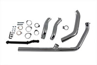 HARLEY Chrom 2-in-1 Auspuffkrümmer-Kit passend für 1970-1984 FL, mit Hitzeschildern