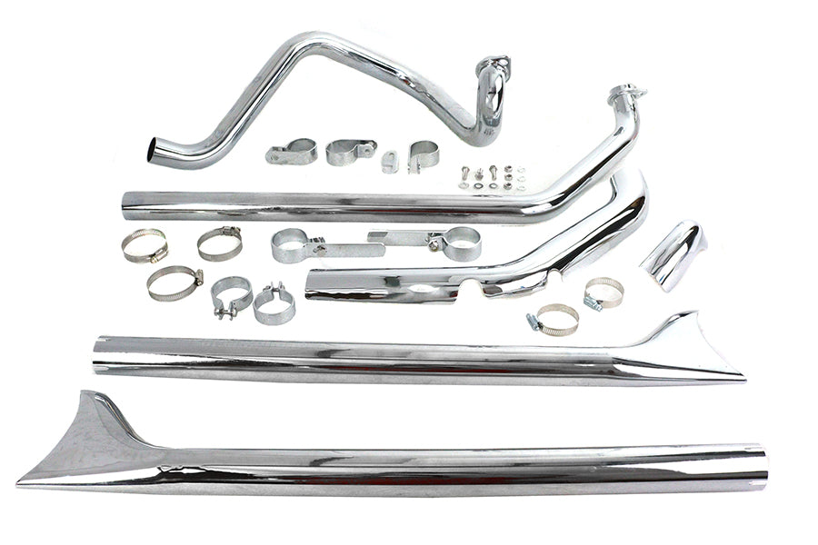 HARLEY True Dual Chrome Auspuffanlage passend für 1970-1984 FL,