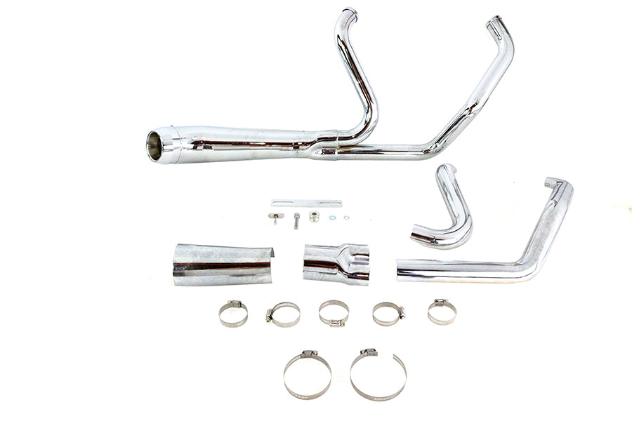 HARLEY Cyclone 1-3/4 Zoll 2 in 1 Auspuffkrümmer-Set Chrom Passend für 1986-2006 FXST,