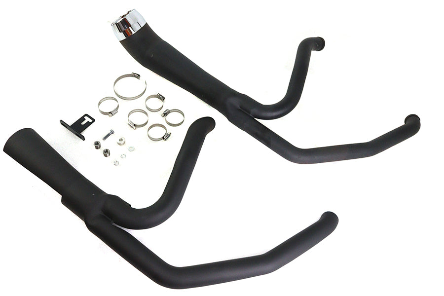 HARLEY サイクロン 1-3/4インチ 2-INTO-1 エキゾーストヘッダーセット ブラック 2006-2022 FLT、1986-2006 FXST対応