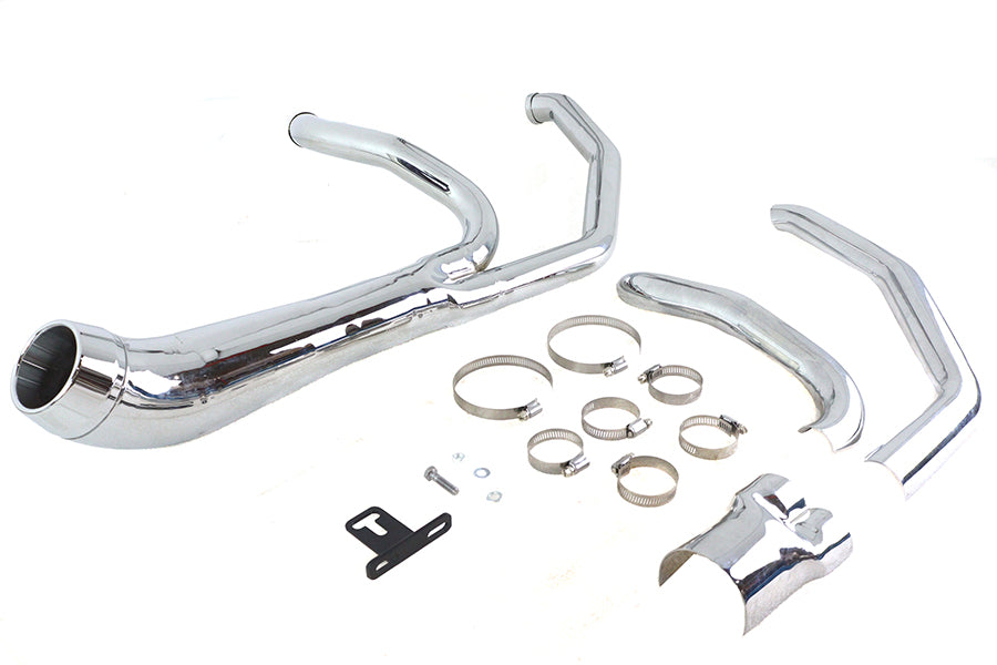 HARLEY Cyclone 1-3/4 Zoll 2-in-1 Auspuffkrümmer-Set Chrom Passend für 1985-2005 FLT,