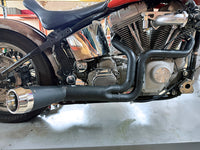 HARLEY Cyclone 1-3/4 Zoll 2-in-1 Auspuffkrümmer-Set Schwarz Passend für 1986-2006 FXST,