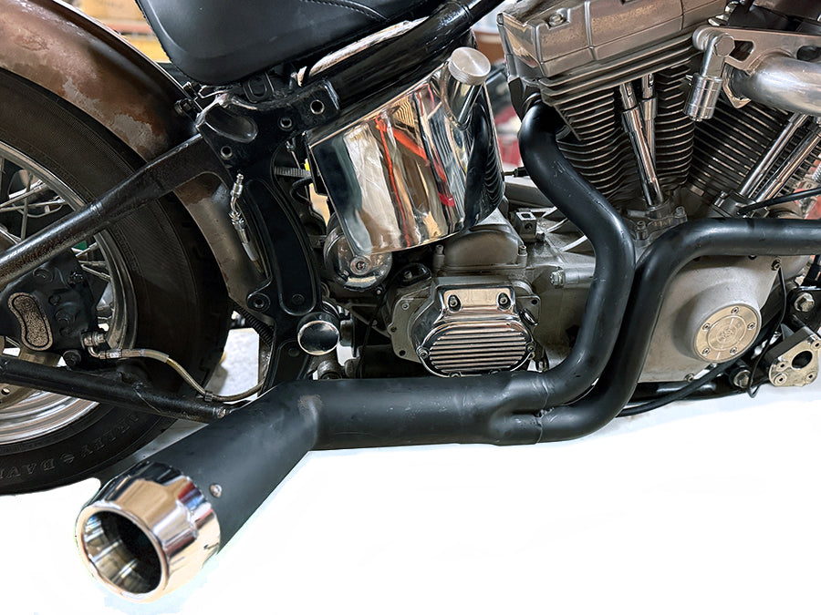 HARLEY Cyclone 1-3/4 Zoll 2-in-1 Auspuffkrümmer-Set Schwarz Passend für 1986-2006 FXST,