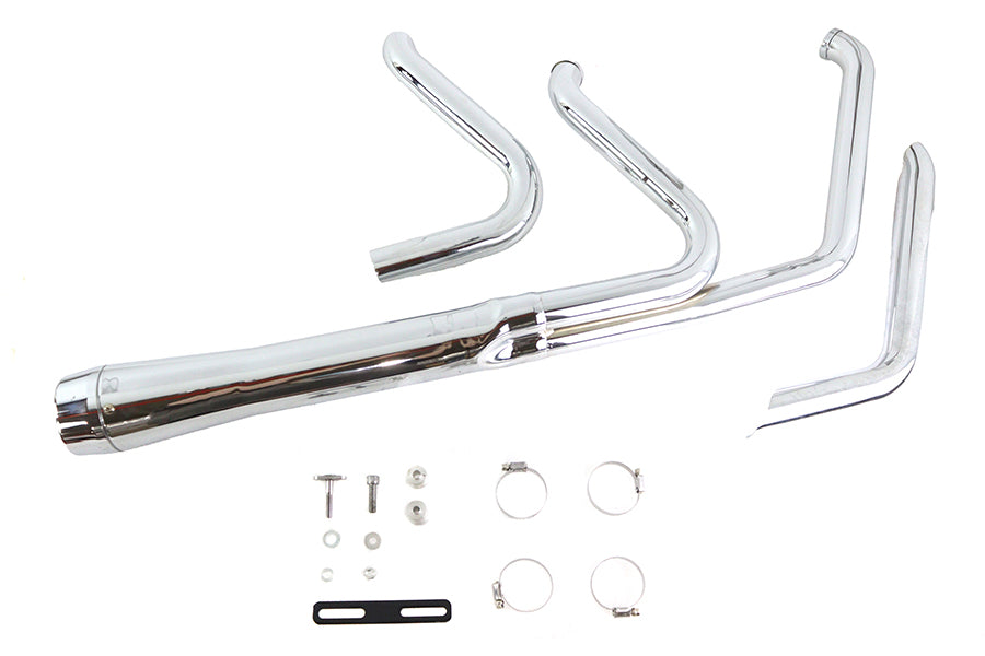 HARLEY Wyatt Gatling Holeshot Exhaust Set Chrome fits 1985-2005 FXST,