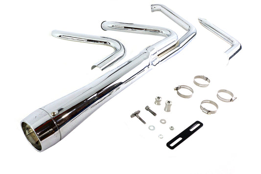 HARLEY Wyatt Gatling Holeshot Exhaust Set Chrome fits 1985-2005 FXST,