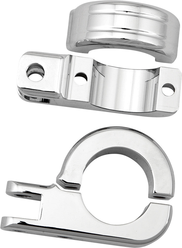 HARLEY HARDDRIVE FOOTPEG MOUNT CLAMPS 1.5" BAR CHROME  P77-6005