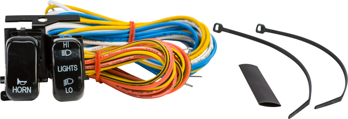 HARLEY HARDDRIVE HBAR SWCH BLK WHT LTRS DIM/ HORN REPLACES OEM 71597-96  371002