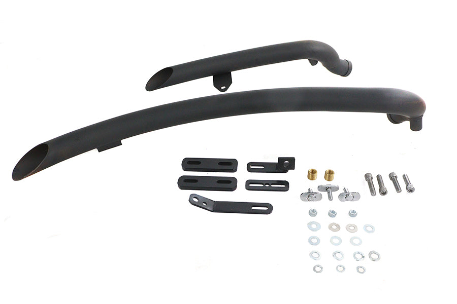 HARLEY Gebogener Radius-Auspuffkrümmer-Satz schwarz passend für 2007-UP XL,