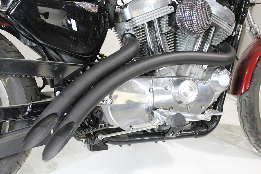 HARLEY Gebogener Radius-Auspuffkrümmer-Satz schwarz passend für 2007-UP XL,