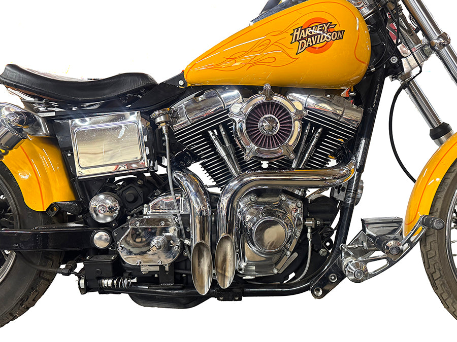 HARLEY LAF Straight Down Drag Pipe Set Chrom, passend für 2000-2017 FXST, 2000-2017 FLST,