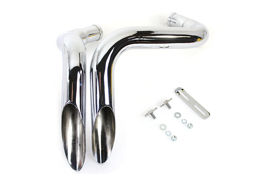 HARLEY LAF Straight Down Drag Pipe Set Chrom, passend für 2000-2017 FXST, 2000-2017 FLST,