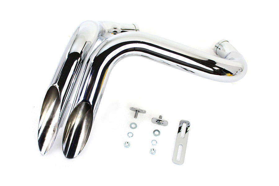 HARLEY LAF Straight Down Drag Pipe Set Chrom, passend für 2000-2017 FXST, 2000-2017 FLST,