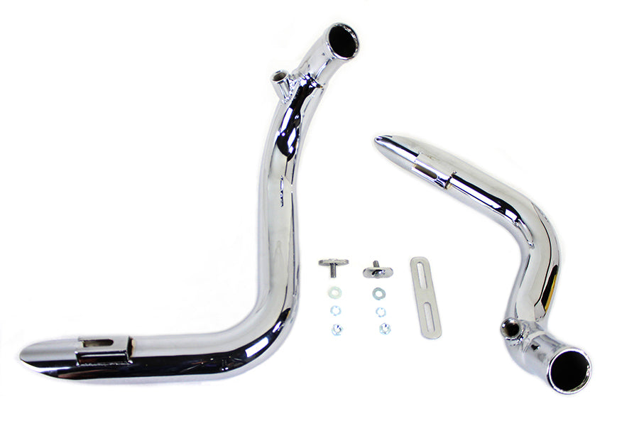 HARLEY LAF Straight Down Drag Pipe Set Chrom, passend für 2000-2017 FXST, 2000-2017 FLST,
