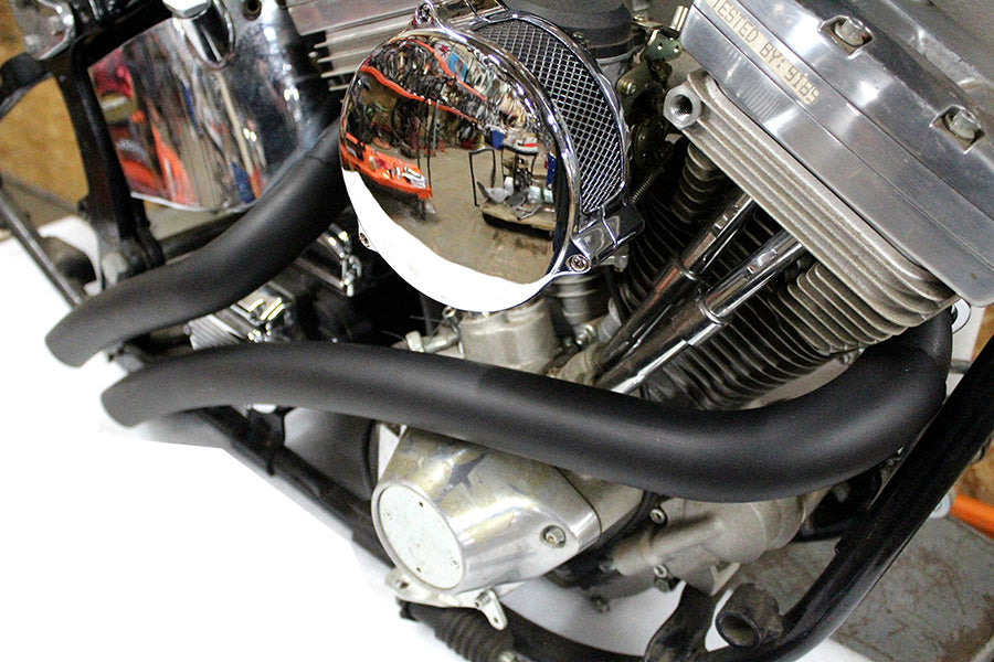 HARLEY Curved Radius 2 Zoll Drag Pipe Set Schwarz Passend für 1986-2017 FXST, 1986-2017 FLST,