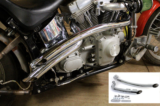 HARLEY gebogenes Radius 2 Zoll Drag Pipe Set Chrom Passend für 1986-2017 FXST, 1986-2017 FLST,