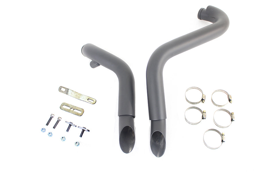 HARLEY Straight Down Drag Pipe Set Schwarz mit Hitzeschildern Passend für 1986-2017 FXST,