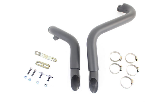 HARLEY Straight Down Drag Pipe Set Schwarz mit Hitzeschildern Passend für 1986-2017 FXST,