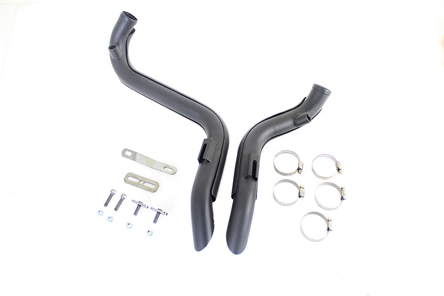 HARLEY Straight Down Drag Pipe Set Schwarz mit Hitzeschildern Passend für 1986-2017 FXST,
